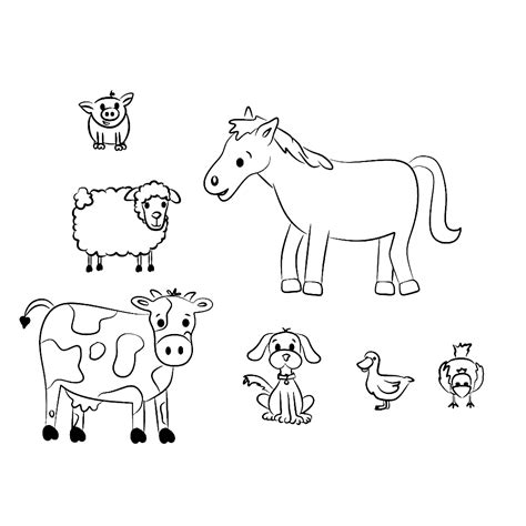 Kleurplaat koe peuters / thematafel de koe op de boerderij. Leuk voor kids - Deze dieren vind je op een boerderij