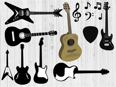 Guitar Svg Cut Files For Cricut Silhouette Electric Guitar Etsy