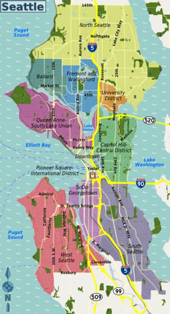35 Downtown Seattle Street Map Maps Database Source
