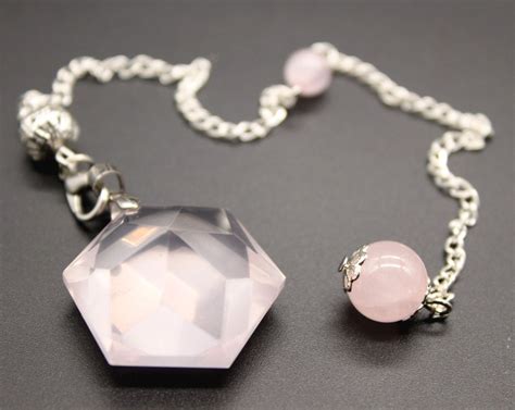 Genuine Faceted Rose Quartz Necklace Natural Pink Quartz David Star