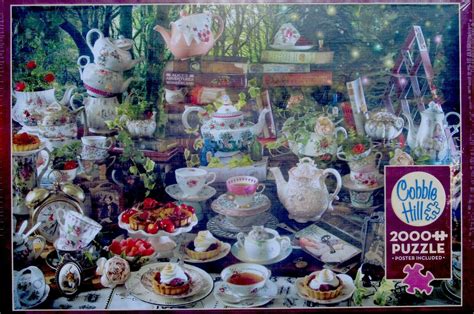 Cobble Hill Mad Hatters Tea Party 2000 Pc Jigsaw Puzzle Alice In