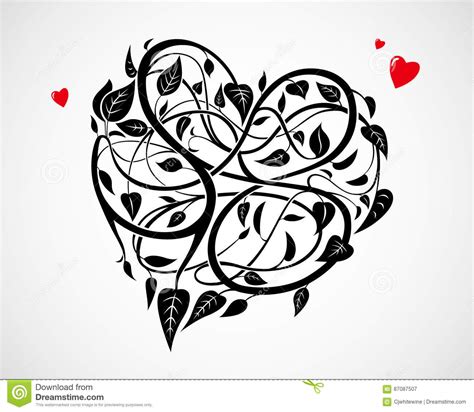 Heart Shaped Vines Stock Vector Illustration Of Healthy 87087507