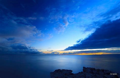 Beautiful Blue Sky Over The Sea At Sunset By Nrasic Redbubble