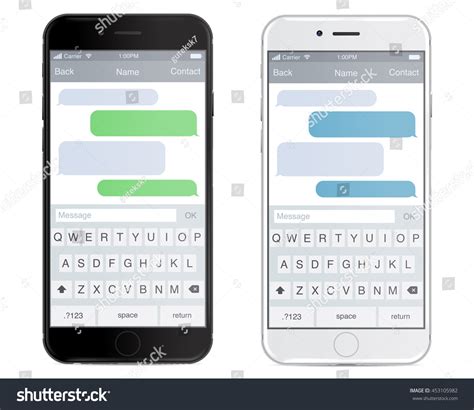 smartphone black white chatting sms app stock vector 453105982 shutterstock