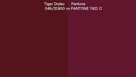 Tiger Drylac 049 31900 Vs Pantone 7421 C Side By Side Comparison