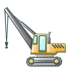 Orange Hoisting Crane Icon Cartoon Style Vector Image