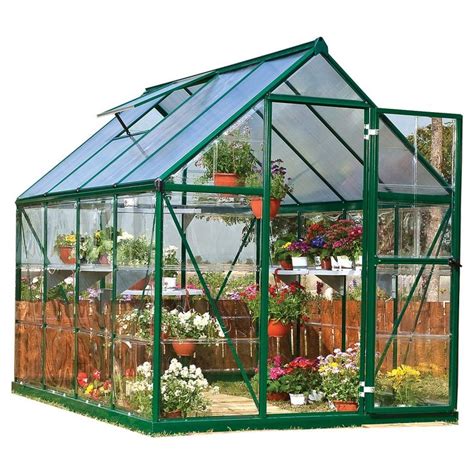 Palram Nature Greenhouse Forest Green 6 X 8 X 7 Backyard