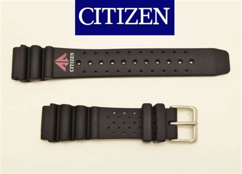 Genuine Citizen 59 97541 20mm Black Rubber Watch Band For Aqualand