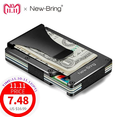 It comes in the form of a black genuine leather. NewBring Metal Mini Money Clip Brand Fashion Black White Credit Card ID Holder With RFID Anti ...
