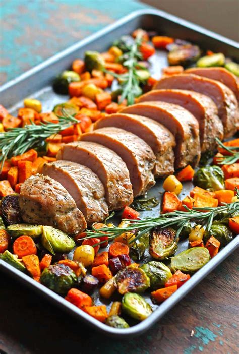 These are the very best sides for pork chops. One Pan Pork Tenderloin with Fall Vegetables - Smile Sandwich