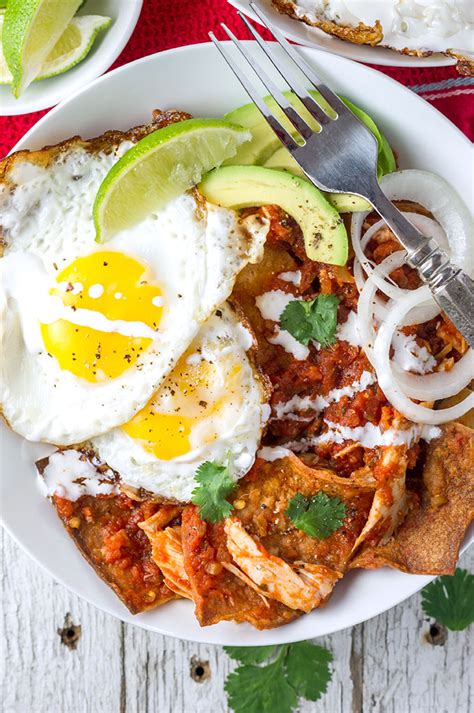 Chilaquiles With Shredded Chicken And Fried Eggs Bound By Food