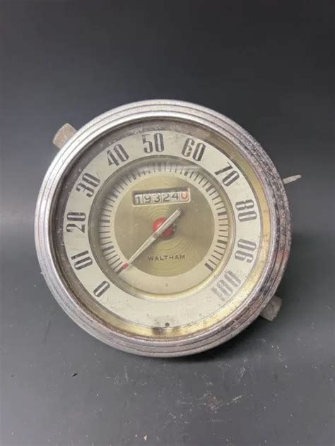 VINTAGE RARE 1940S Ford Waltham Speedometer Dashboard Gauge Cluster 69