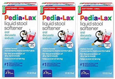 Pedia Lax Liquid Stool Softener 4 Ounce Pack Of 3 301320001068 Ebay