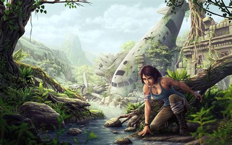 Wallpaper Tomb Raider, Lara Croft, airplane, ruins 2560x1440 QHD ...