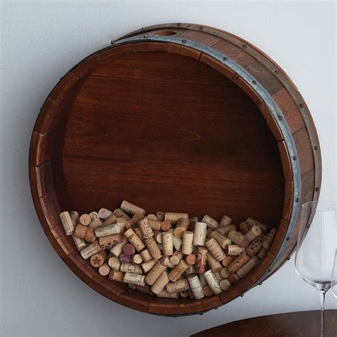 Reclaimed Wine Barrel Head Cork Collectors Display Wine Barrel Wine Cork Holder Wine Ts