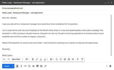 How To Email A Resume Sample Email For A Job