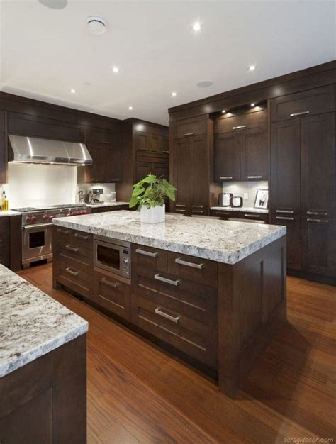 Stylish Dark Brown Cabinets Kitchen 29 Transitional Kitchen Design