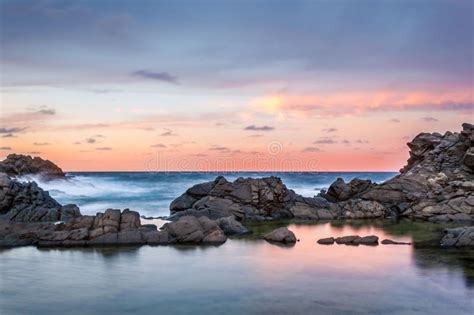 Pink Sunset Stock Image Image Of Menorca Longexposure 36122385