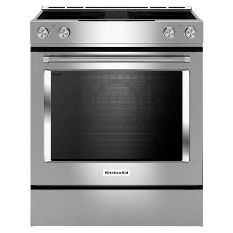 Kitchenaid 30 In 64 Cu Ft Downdraft Slide In Electric Range With