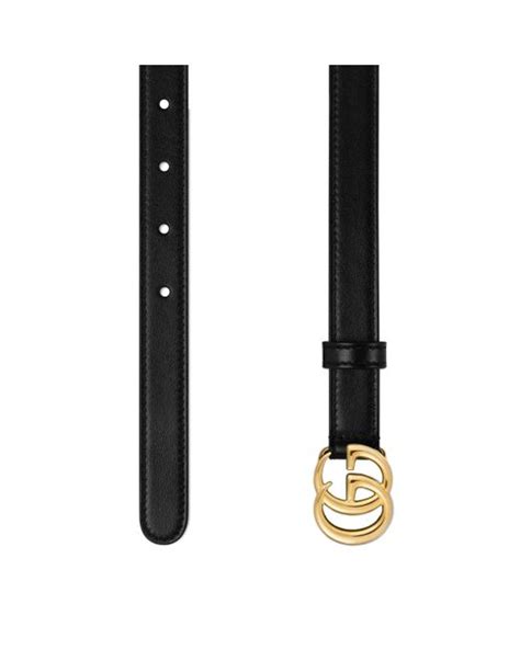 Gucci Gg Marmont Leather Belt With Shiny Buckle