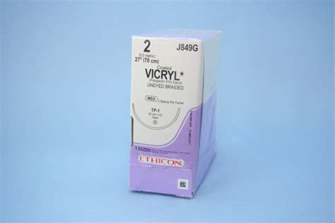Ethicon Suture J849g 2 Vicryl Undyed 2 X 27 Tp 1 Taper Ms2 2