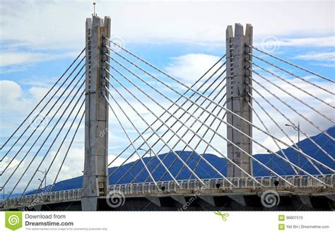 Cable Stayed Bridge With Two Pylons Stock Photo Image Of Concrete