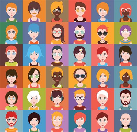 Set Of Colorful Avatars Of Characters 457830 Vector Art At Vecteezy
