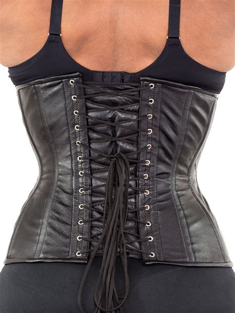 plus size black longline leather corset cs 426 orchard corset