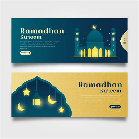 Flat Design Ramadan Banners Free Vector دروس الفوتوشوب Photoshop