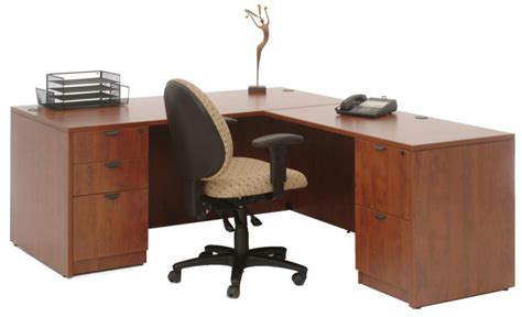 L Shaped Desk With Pedestal Drawers Express Laminate