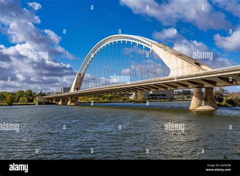 The Lusitania Bridge Built In 1991 Over The Guadiana River In Merida