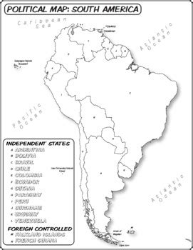 South America Coloring Sheet
