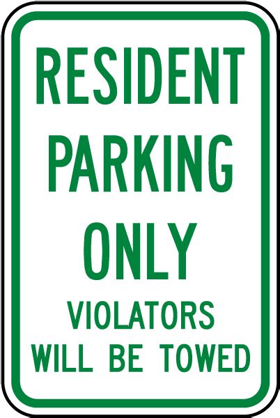 Resident Parking Only Sign Shop Now W Fast Shipping