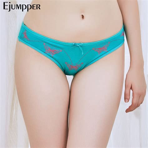 Ejumpper Pack 5 Pcs Women Underwear Cotton Sexy Panties Cute Butterfly Printed Low Rise Everyday