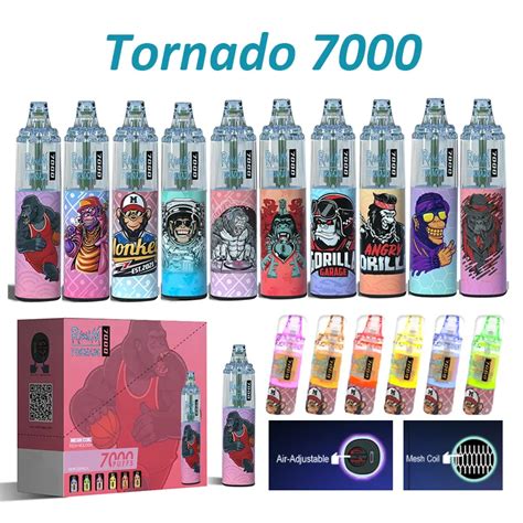 Authentic Tornado 7000 Puffs Disposable Vape Pod 7k Puff E Cigarette