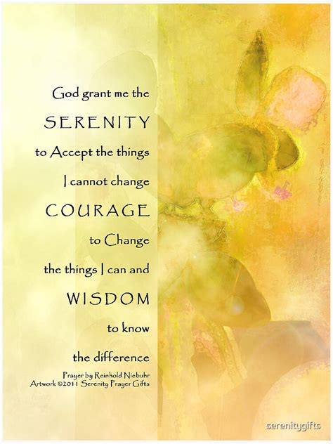 Serenity Prayer Yellow Green Orchids Panels Sticker For Sale By