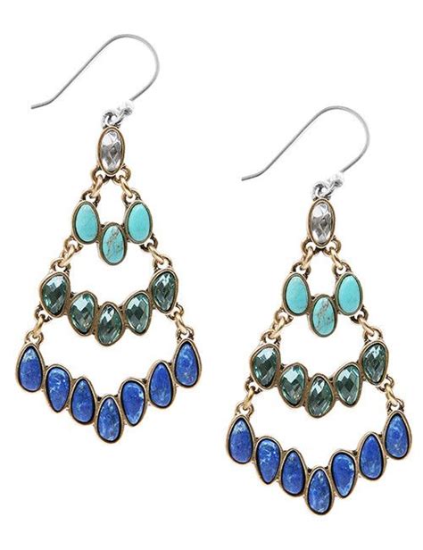 Turquoise Chandelier Multi Color Earrings Fashion Jewelry Earrings