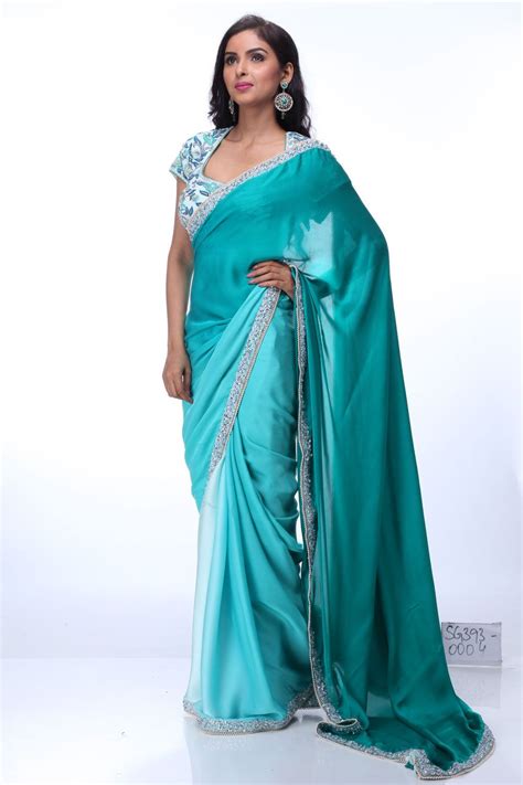 Appealing Sky Blue Satin Saree With Fine Silver Border Will Add Glory To Your Persona The