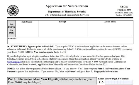 Form N 400 Definition Requirements Application And Processing Time