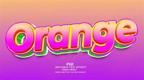 Artstation 3d Orange Psd Fully Editable Text Effect Layer Style Psd