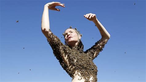 Performance Artist Covers Herself In 12 000 Honey Bees Youtube
