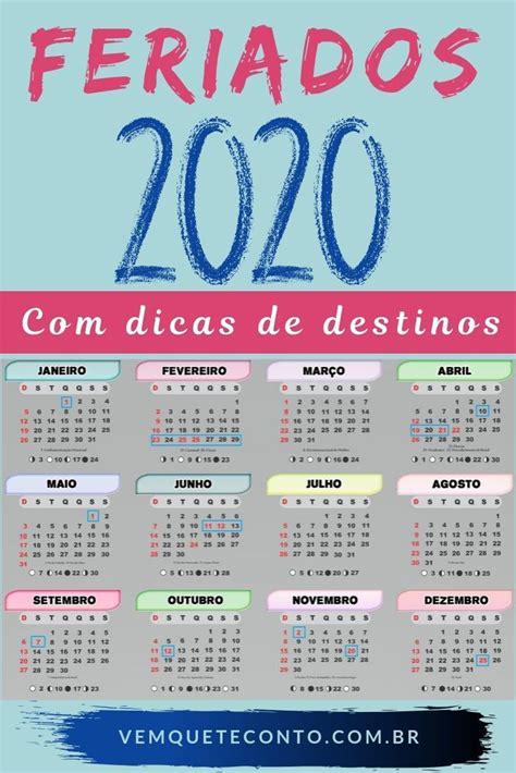 Calendário De Feriados 2020 Programe Suas Viagens Viagens Ideias