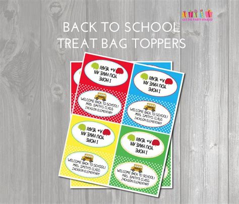 Items Similar To Welcome Back To School Treat Bag Toppers