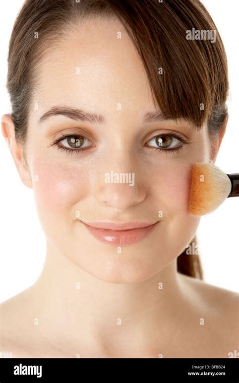 Teenage Girl Applying Make Up Stock Photo Alamy