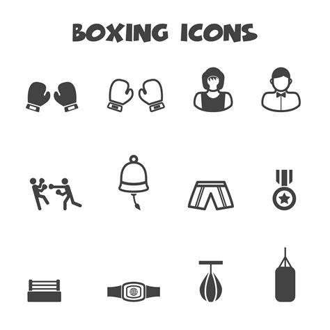 Boxing Icons Symbol 630219 Vector Art At Vecteezy