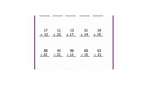 Multiplication Division Worksheets Grade 4