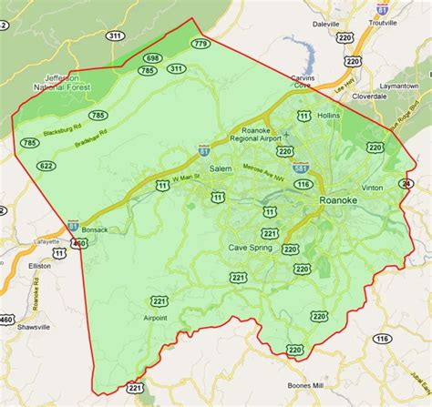 Roanoke County Map