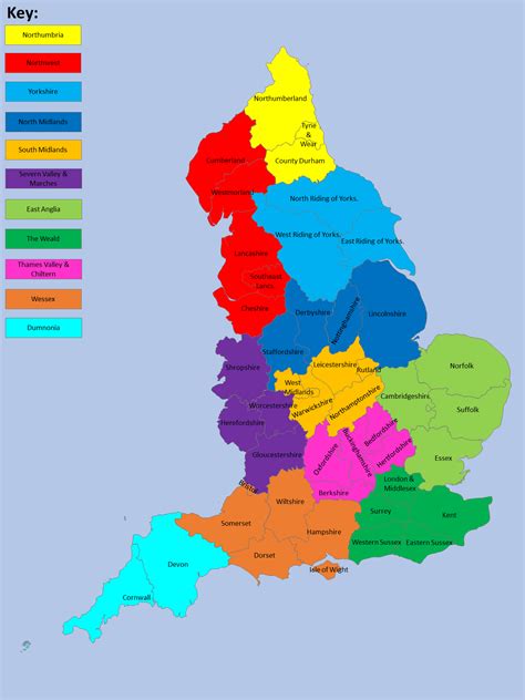 Reorganised Regions And Counties Of England First Map Rimaginarymaps