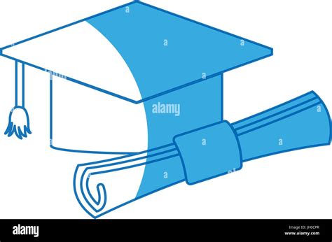 Graduation Hut Und Diplom Erfolg Schule Symbol Stock Vektorgrafik Alamy