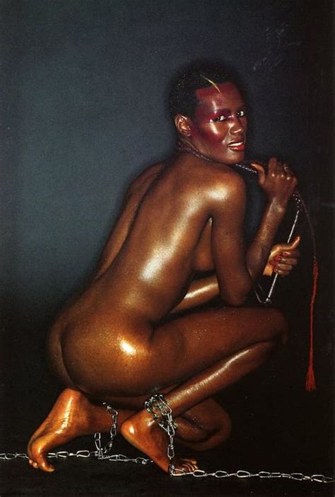 Grace Jones Nude Posing With Chains
